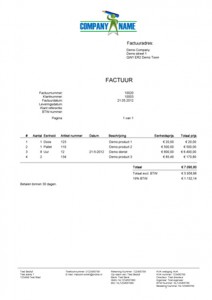 standaard facturatie sjabloon
