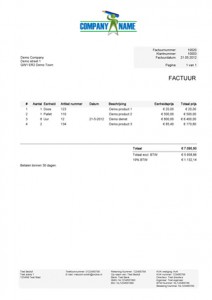 facturatie sjabloon met ronde hoeken variant 1