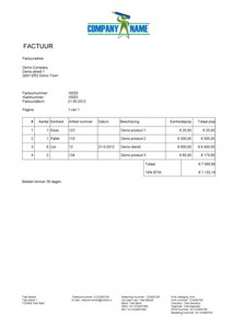 facturatie sjabloon opmaak horizon en digital variant