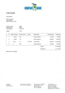 facturatie sjabloon opmaak horizon variant 1