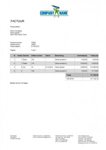 facturatie sjabloon opmaak horizon variant 3