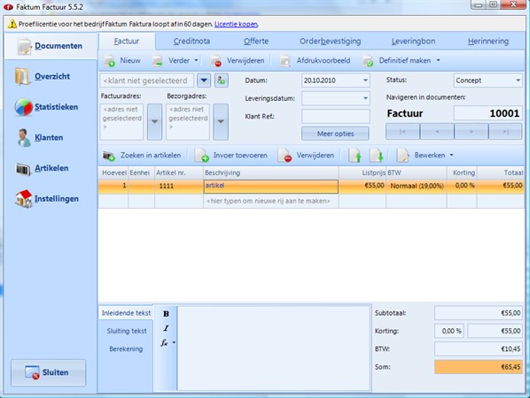 Factuurprogramma Documenten